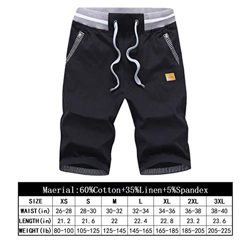 Tansozer Men's Shorts Casual Classic Fit Drawstring Summer Beach Shorts with Elastic Waist and Pockets